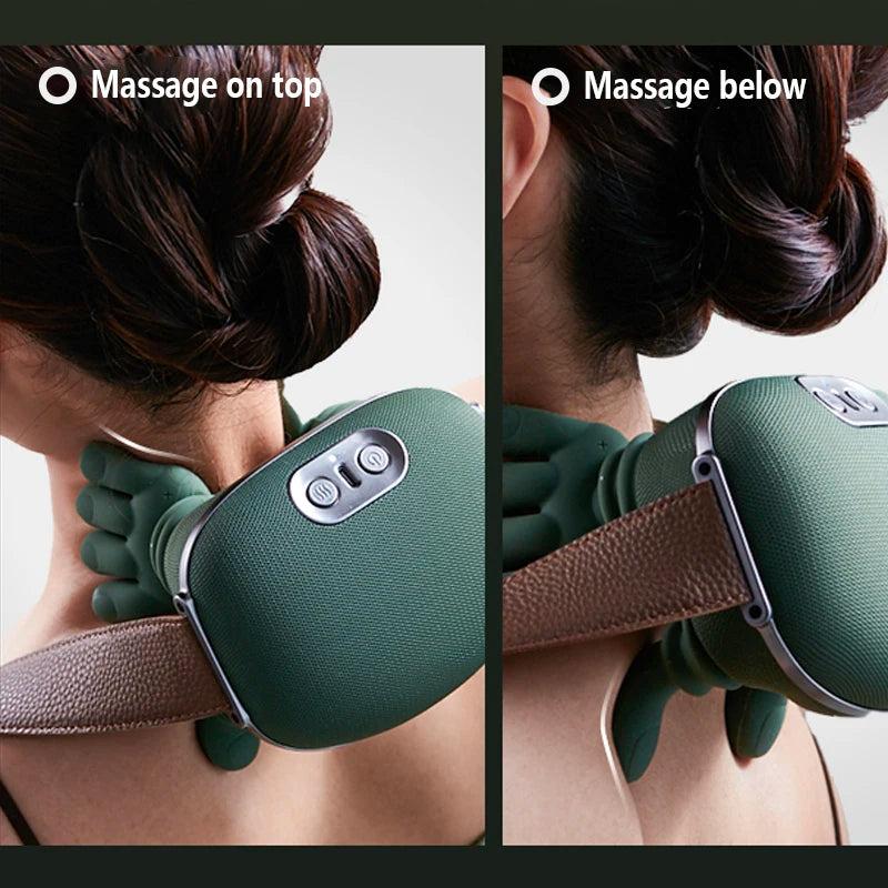 New finger pressure back and neck massager, deep tissue kneading, back massager with heat Acupoint kneading electric
